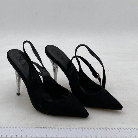 Women Lace Up Closed Pointy Toe Pumps High Heel Pearl Studded Strappy - Picture 1 of 6